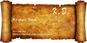 Kraus Dea névjegykártya